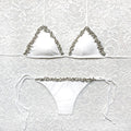 Bikini Triangolo Perle D'argento Bianco L.S