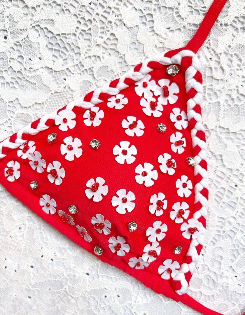 Red Capri Triangle Bikini
