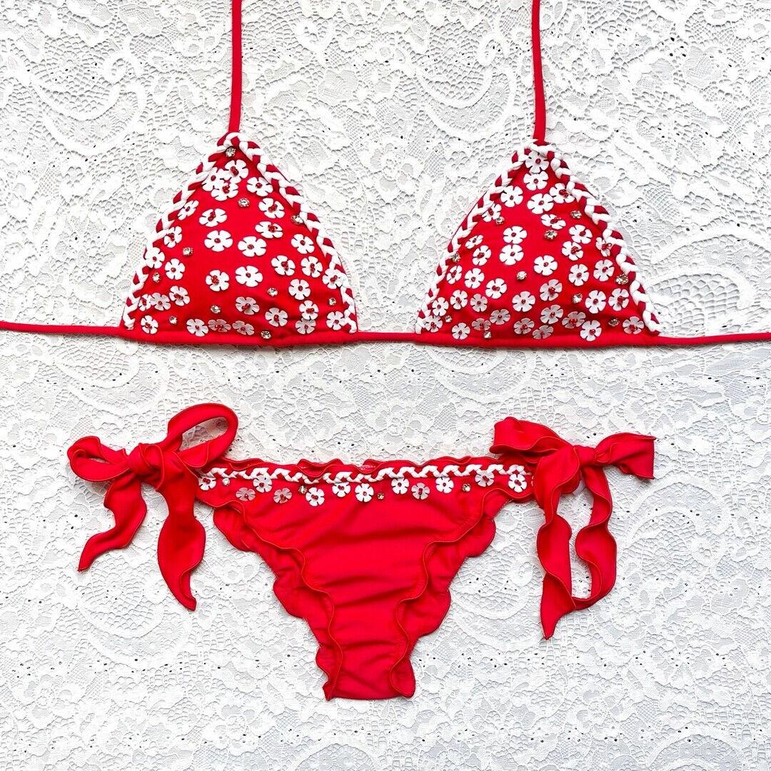 Red Capri Triangle Bikini