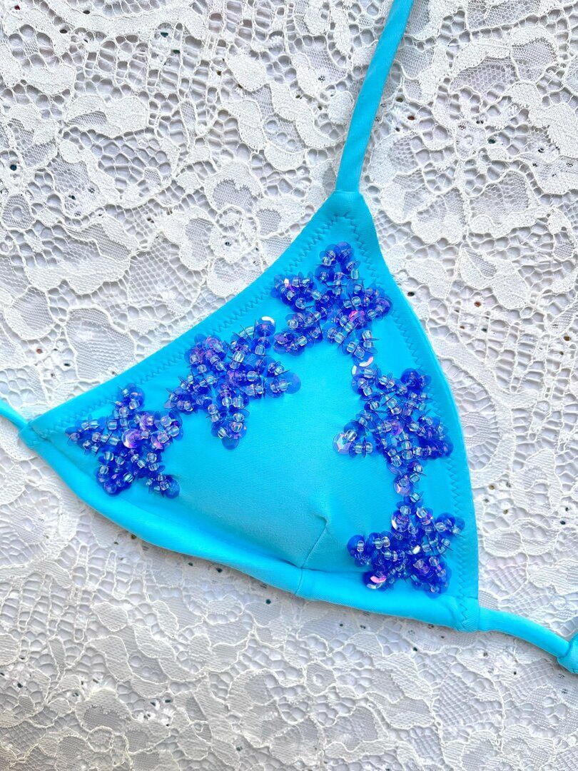 Little Stars Triangle Bikini Sky