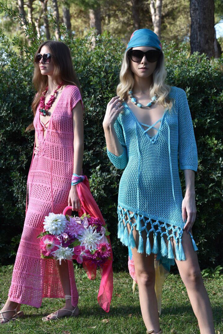 Blue Glitter Tassel Dress