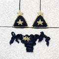 Black and Gold Bicolor Starfish Triangle Bikini Limited Edition