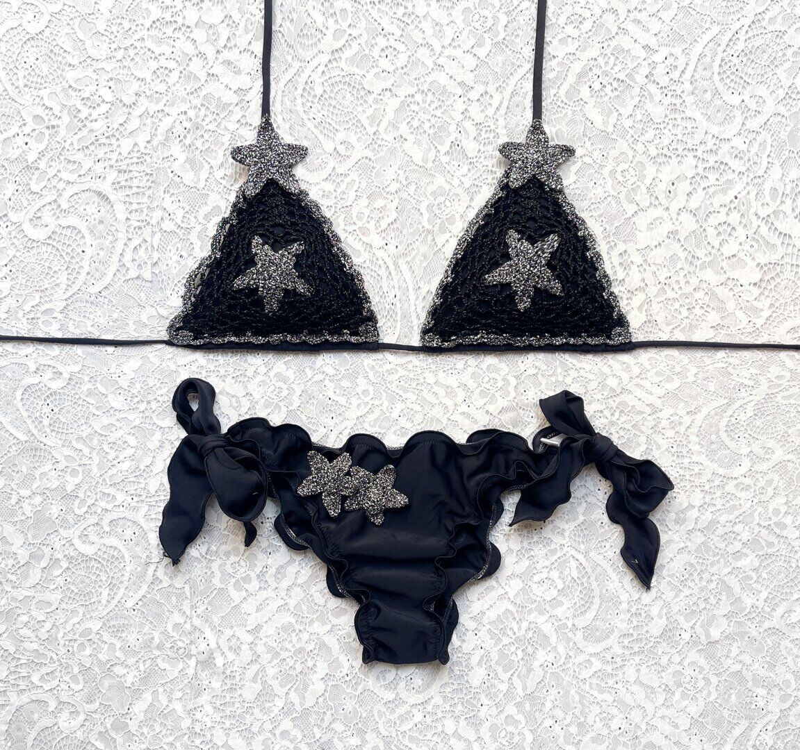 Bikini Triangolo Stella Marina Bicolor Dark Grey e Nero Limited Edition