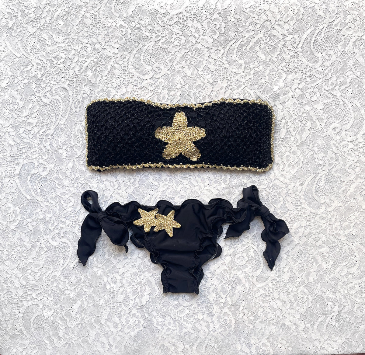 Bikini Fascia Stella Marina Bicolor Nero e Oro Limited Edition