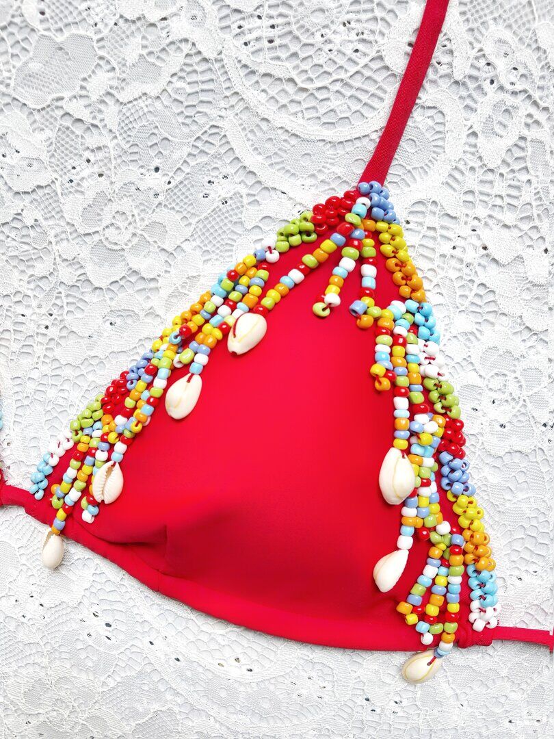 Indy Shell Red Triangle Bikini