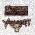Bronze and Brown Baroque Glitter Bandeau Bikini Luxury