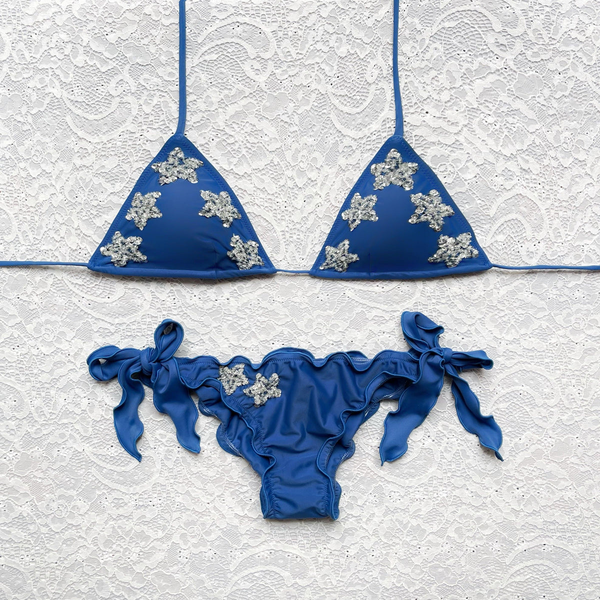 Bikini Triangolo Little Stars Blu Oltremare
