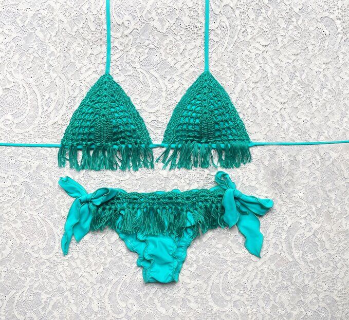 Tiffany Fringe Gypsy Triangle Bikini