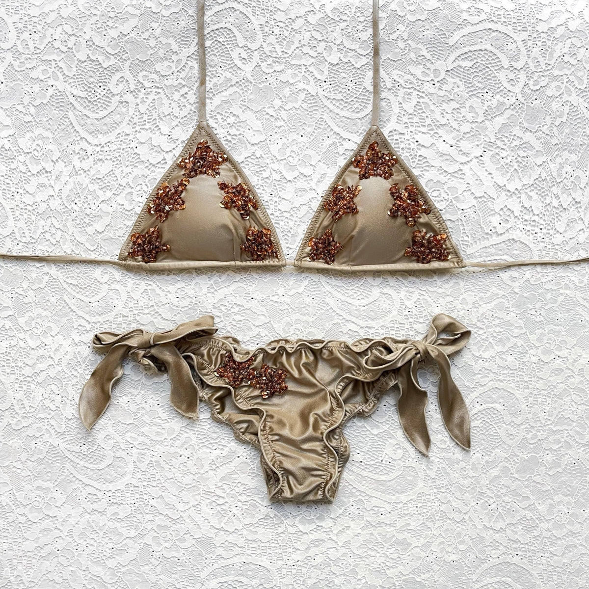 Little Stars Bronze Triangle Bikini