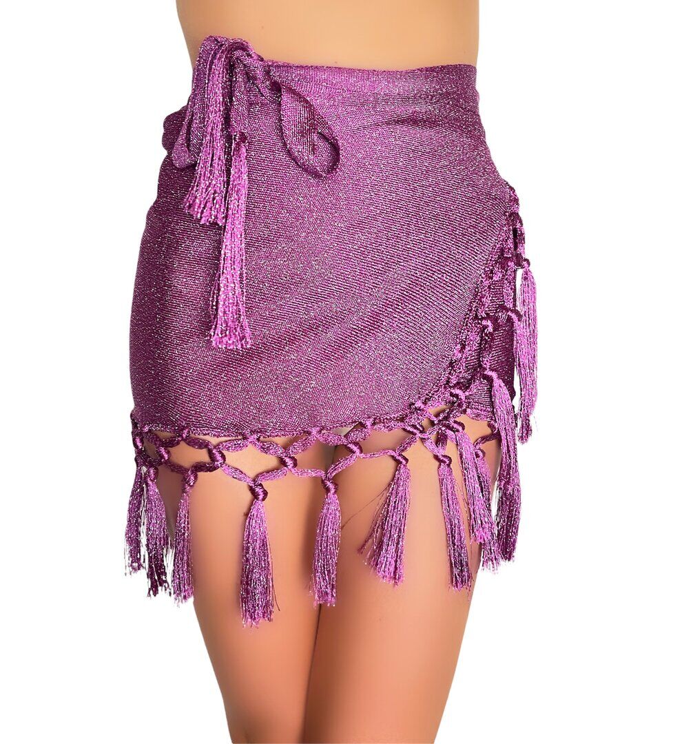 Boho Fringe Mini Skirt Malvarosa Luxury Glitter