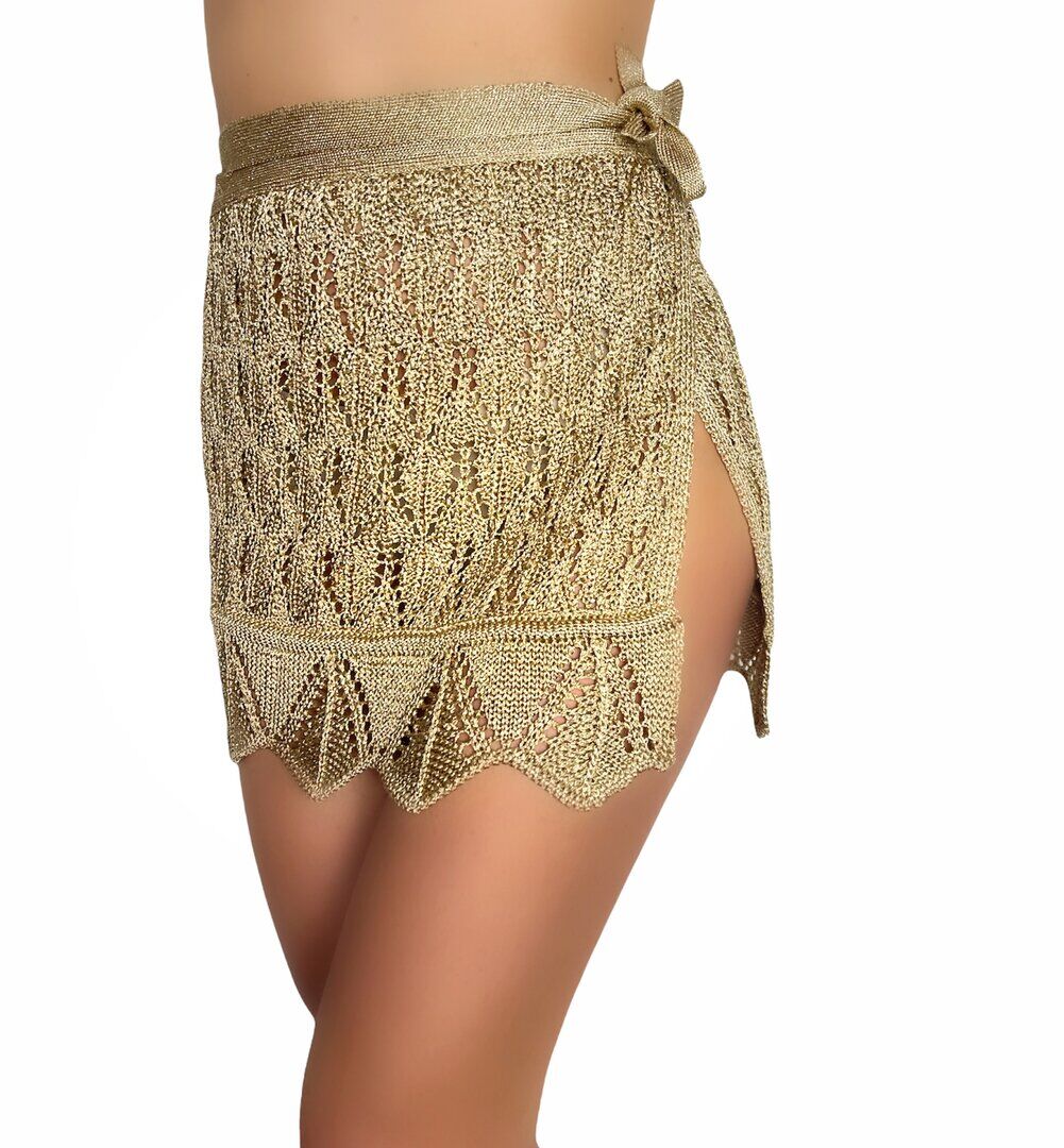 Indy Bronze Gold Glitter Luxury Mini Skirt