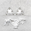 White and Silver Portofino Triangle Bikini