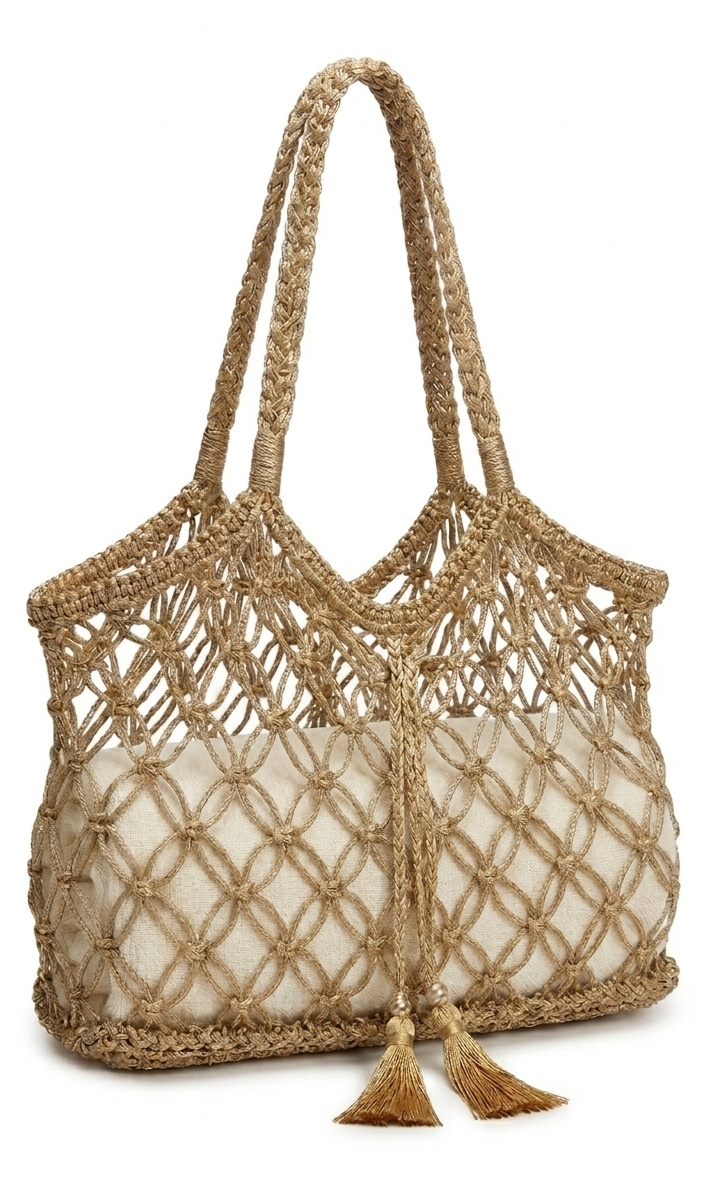 Maxi Gold Intreccio Bag