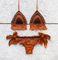 Gipsy Fringe Triangle Bikini Copper Lamé