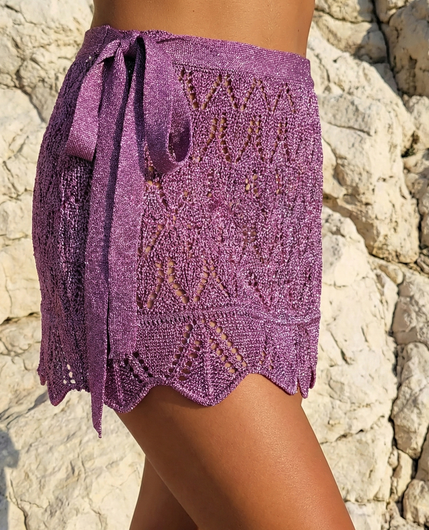 Indy Malvarosa Glitter Luxury Mini Skirt