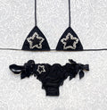 Bikini Triangolo Perla Stellata Nera