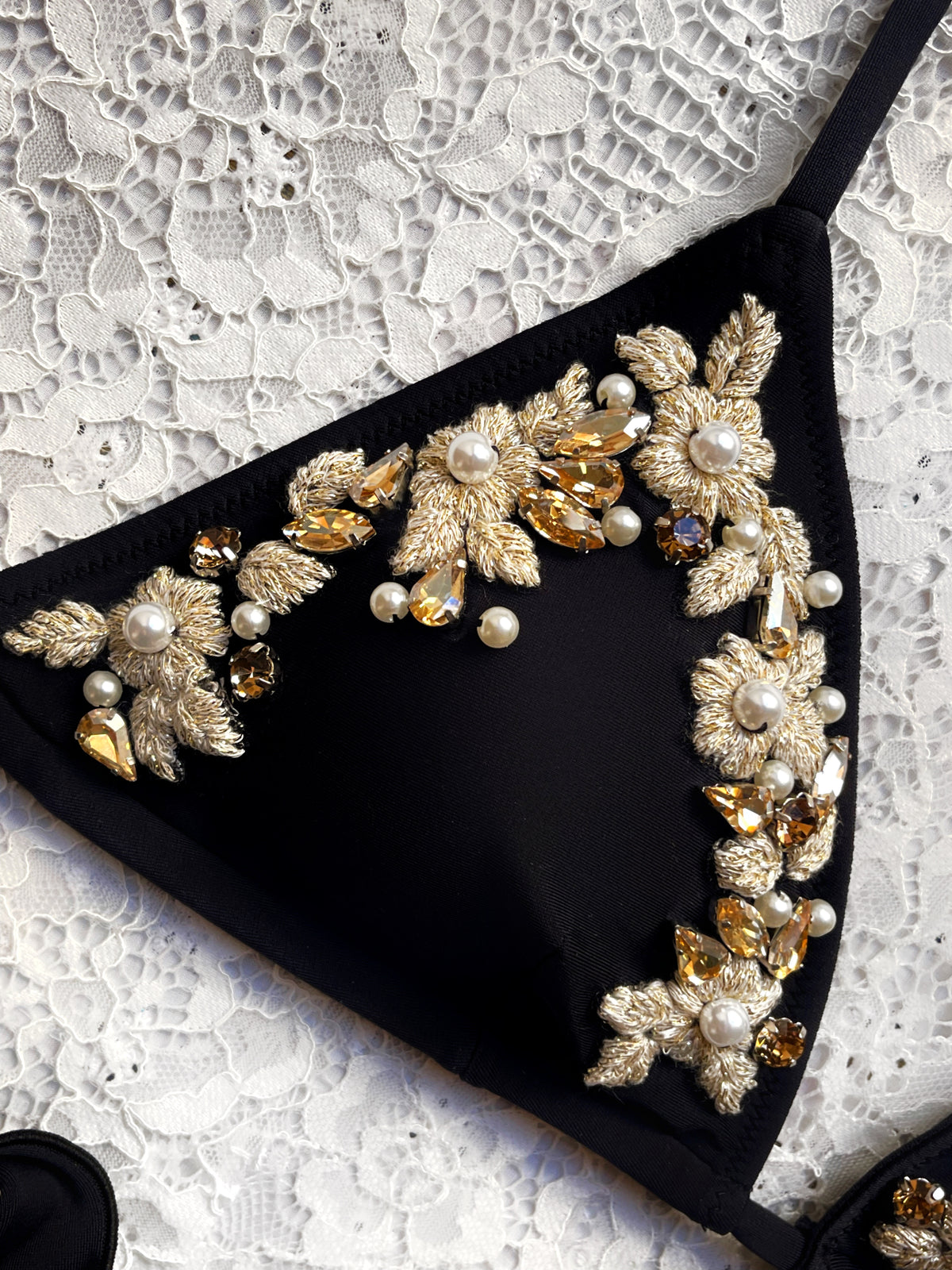 Flora Black Triangle Bikini
