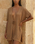 Chemisier Corto Glitter Bronzo Dorato