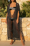 Long Black Glitter Shirt Dress