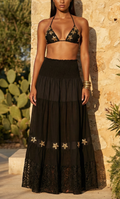 Gold Sequin Mini Star Long Skirt