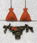 Bikini Triangolo Glitter Star Kaki Arancione