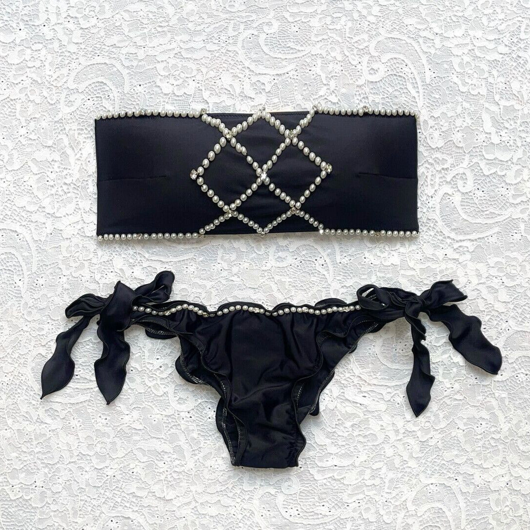 Bikini Fascia Perla Marina Nero