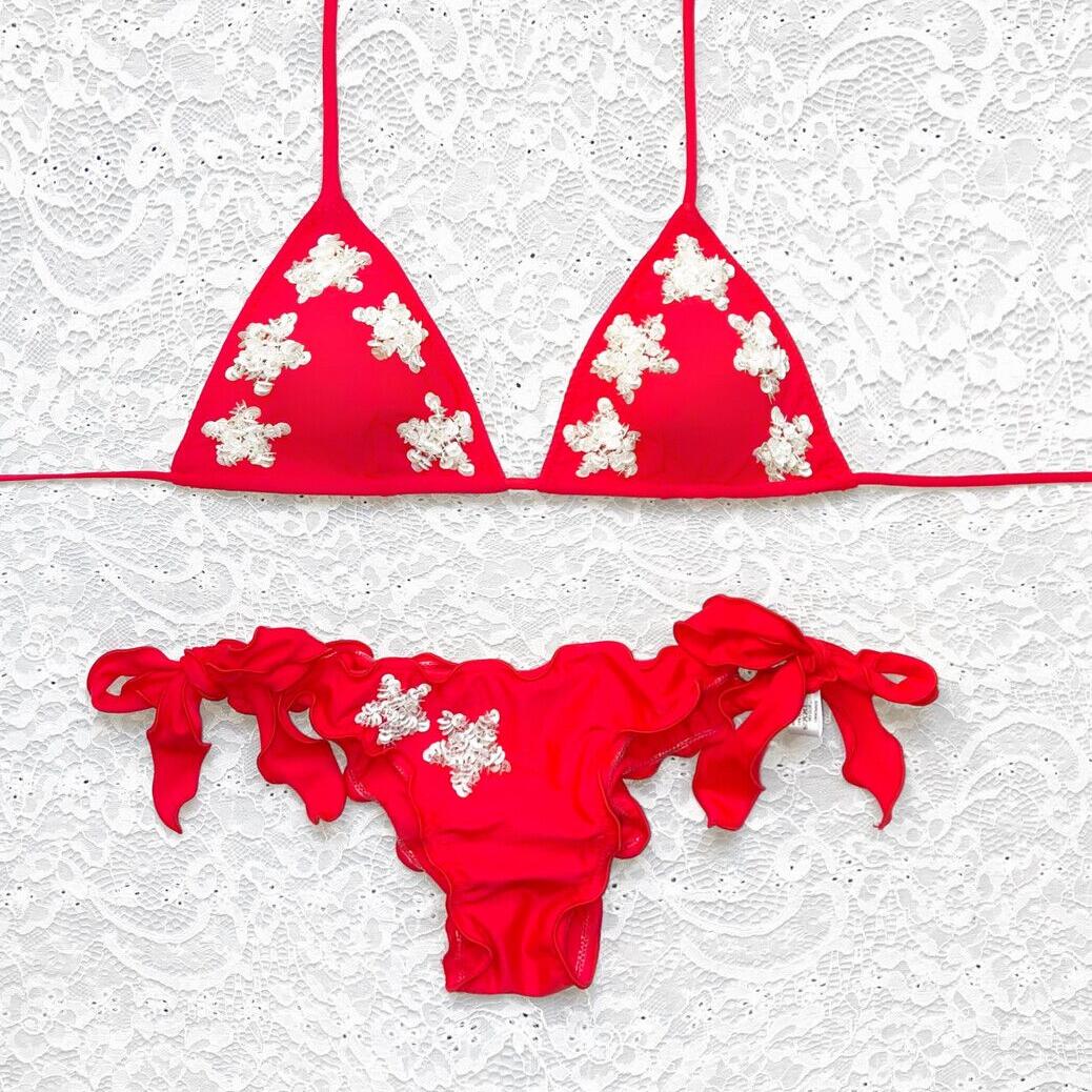 Bikini Triangolo Little Stars Rosso