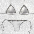 Silver Pearl Triangle Bikini Silver S/M