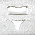 Bikini Fascia Perle D'argento Bianco L.S.