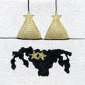 Black and Gold Luxury Star Glitter Triangle Bikini