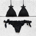 Luxury Black Glitter Star Triangle Bikini