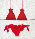 Bikini Triangolo Glitter Star Rosso Luxury