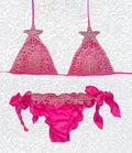 Fuchsia Baroque Glitter Triangle Bikini