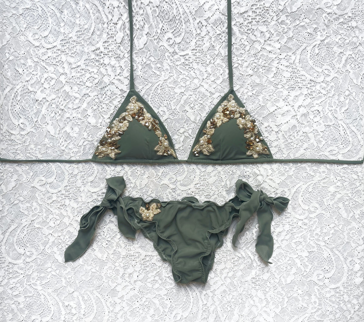 Flora Army Triangle Bikini