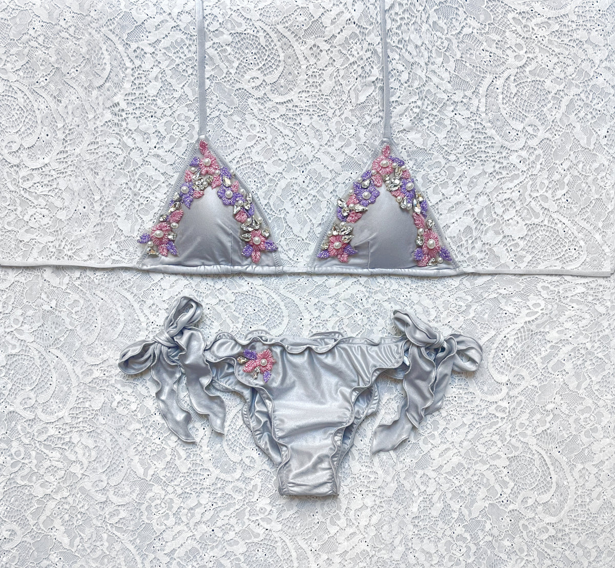 Flora Silver Triangle Bikini