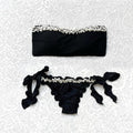 Bikini Fascia Perle Nero
