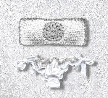 Bikini Fascia Rosone Bianco e Argento