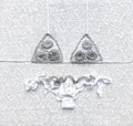 Bikini Triangolo Rosoni Bianco e Argento