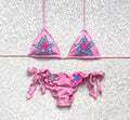 Bikini Triangolo Stella di Paillettes Rosa Confetto