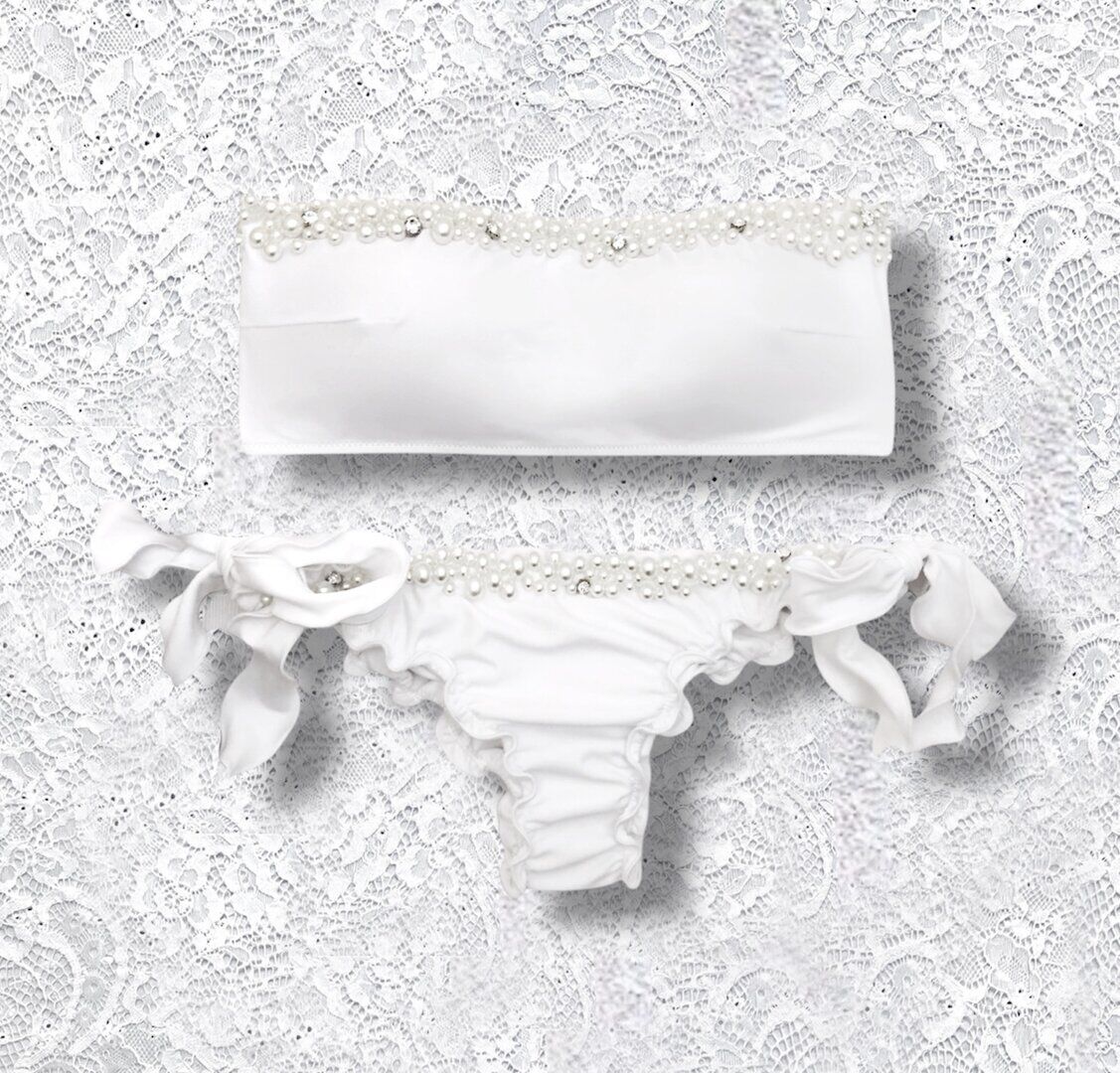 Bikini Fascia Perle Bianche