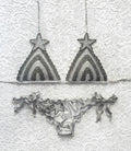 Bikini Triangolo Glitter Star Righe Argento e Grigio Scuro