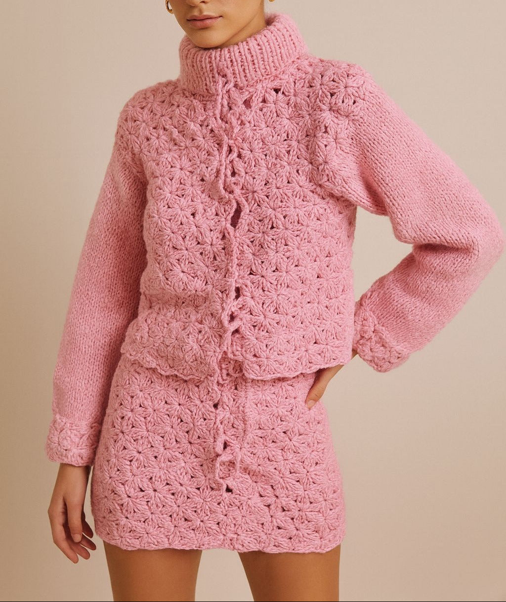 Pink Floral Sweater