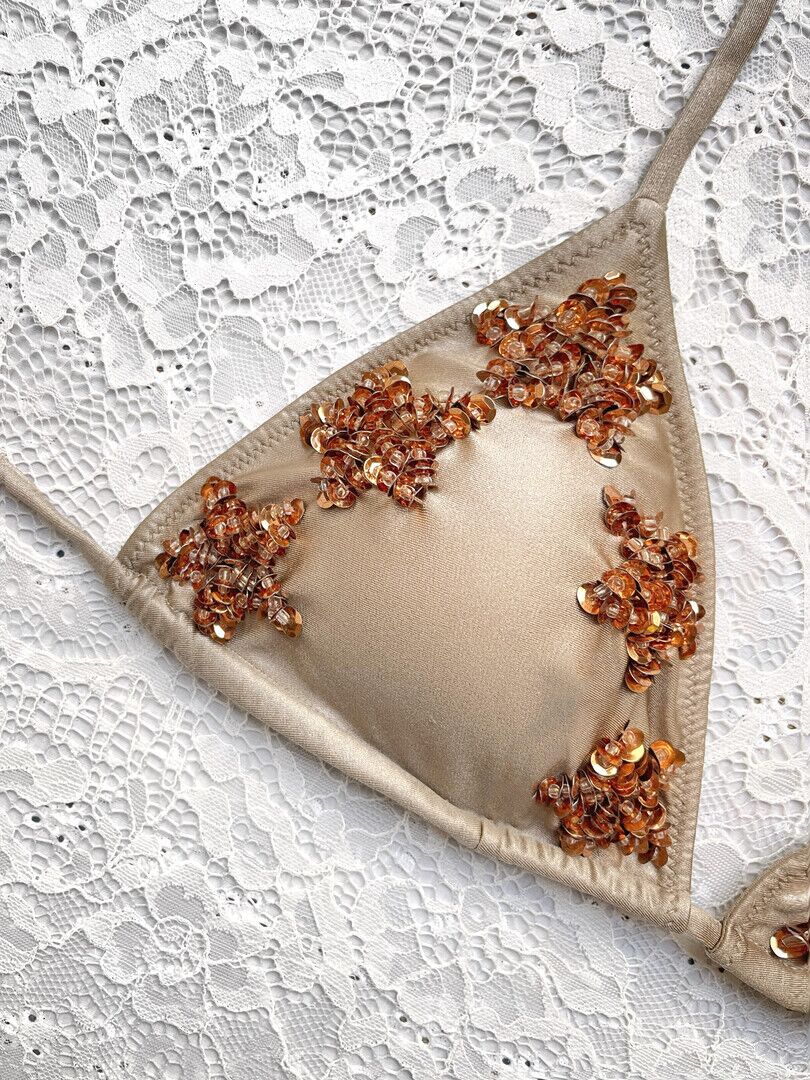 Little Stars Bronze Triangle Bikini