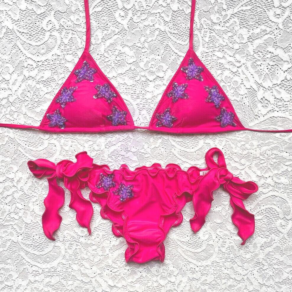 Bikini Triangolo Little Stars Fuxia Hollywood