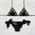 Bikini Triangolo Little Stars Nero Stelline Oro