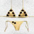 Little Stars Triangle Bikini Gold with Black Stars L.S.